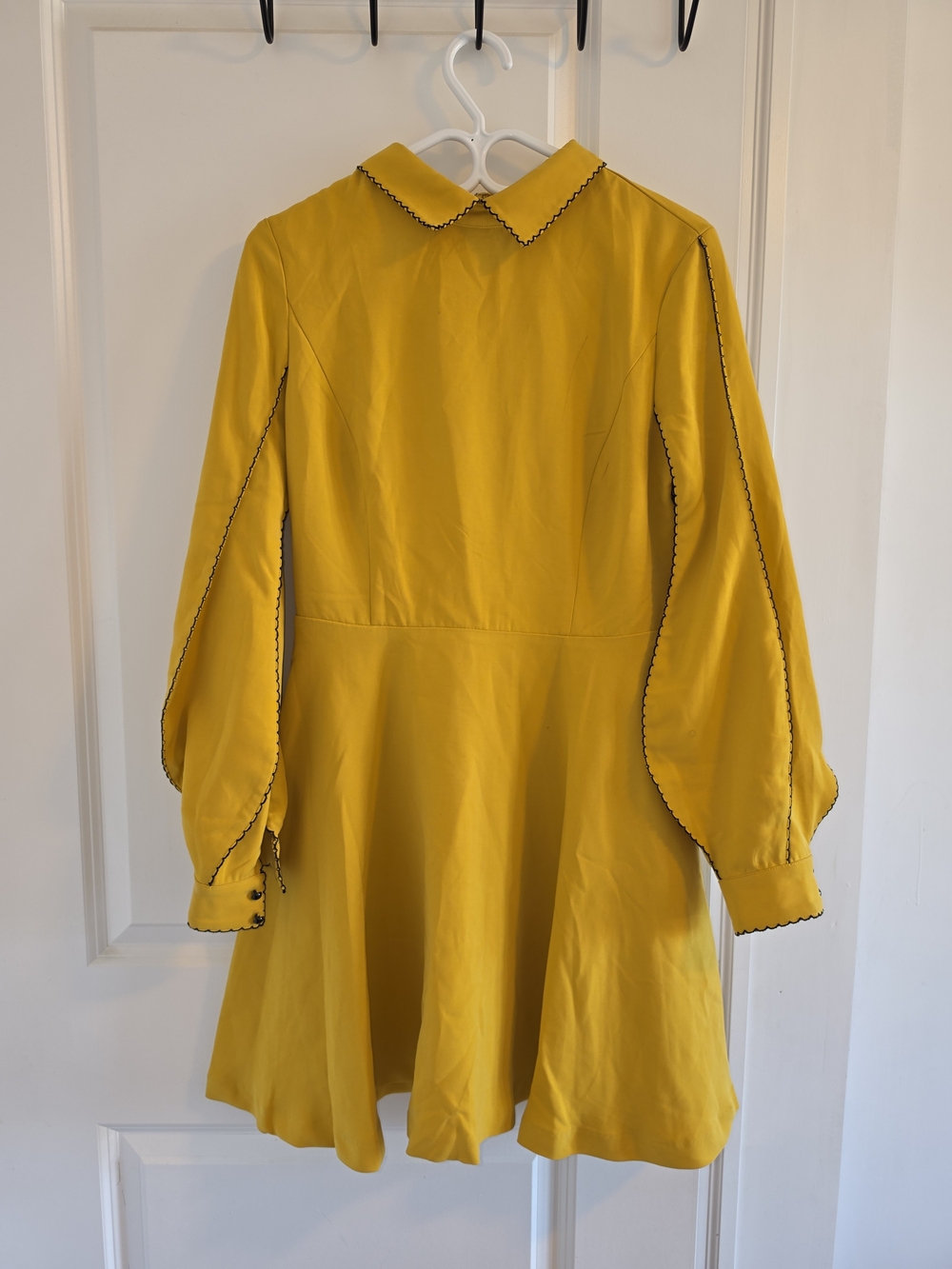 Ina Mustard Yellow Mini Dress with Black Trim